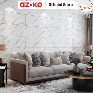 [EZO.0800771] AZKO Forhom 60X30 cm Stiker Dinding Marble - Putih Wall Sticker Dekorasi Rumah Tempel Hiasan Tembok Motif Home Interior Decoration