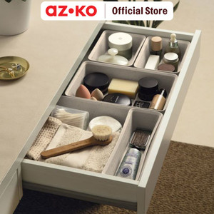[EZO.0800778] AZKO Stora Set 4 Pcs Organizer Laci - Krem Terra Drawer Storage Kotak Kompartemen Laci Serbaguna Wadah Simpan Multifungsi Tempat Alat Tulis Minimalis