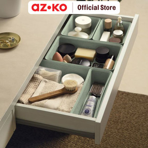 [EZO.0800779] AZKO Stora Set 4 Pcs Organizer Laci - Hijau Terra Drawer Storage Kotak Kompartemen Laci Serbaguna Wadah Simpan Multifungsi Tempat Alat Tulis Minimalis