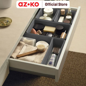 [EZO.0800780] AZKO Stora Set 4 Pcs Organizer Laci - Abu-Abu Terra Drawer Storage Kotak Kompartemen Laci Serbaguna Wadah Simpan Multifungsi Tempat Alat Tulis Minimalis