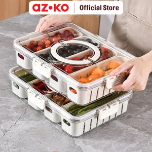 [EZO.0800788] AZKO Stora 2.8 ltr Wadah Makanan Kulkas - Putih Food Container Kotak Makan Food Grade Serbaguna Tempat Makanan Food Storage Kitchenware