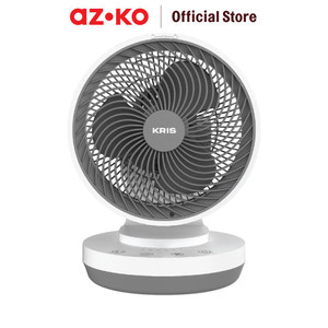 [EZO.0800814] AZKO Kris 9 inci Kipas Angin Meja Digital - Putih/Abu-Abu Desk Fan Penyejuk Ruangan Kipas Baling-Baling