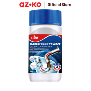 [EZO.0800820] AZKO Glint 268 gr Maxi Strong Powder Bubuk Pembersih Sumbatan Pipa Pipe Clog Buster Perlengkapan Kebersihan Drain Cleaner