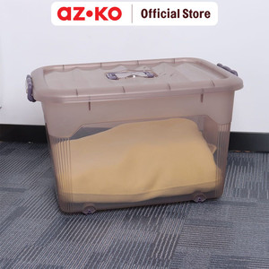 [EZO.0800878] AZKO Stora 54.5X40X33 cm Kotak Penyimpanan Dengan Handle - Ungu Kotak Serbaguna Wadah Simpan Storage Box Boks Organizer