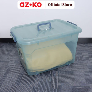 [EZO.0800880] AZKO Stora 54.5X40X33 cm Kotak Penyimpanan Dengan Handle - Biru Kotak Serbaguna Wadah Simpan Storage Box Boks Organizer
