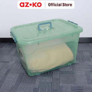 [EZO.0800883] AZKO Stora 54.5X40X33 cm Kotak Penyimpanan Dengan Handle - Hijau Kotak Serbaguna Wadah Simpan Storage Box Boks Organizer