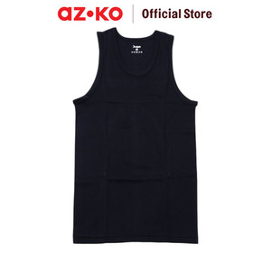 [EZO.0800898] AZKO Alph Tanktop Basic Men Black L Atasan Olahraga Cowok Baju Tank Sleeveless Laki-Laki Men Sport Fashion