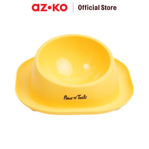 [EZO.0800913] AZKO Paws N Tail et Bowl Leak-Proof Medium Orange Wadah Makanan Anabul Anjing Kucing Pet Food Bowl Perlengkapan Makan Hewan Peliharaan