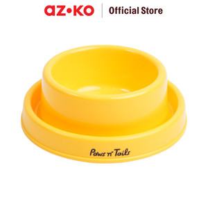 [EZO.0800917] AZKO Paws N Tail Pet Bowl Leak-Proof Small Yellow Wadah Makanan Anabul Anjing Kucing Pet Food Bowl Perlengkapan Makan Hewan Peliharaan