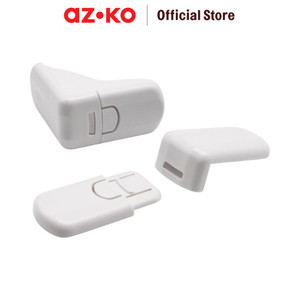 [EZO.0800940] AZKO Kindla 7.5X7.5X4.1 cm Set 2 Pcs Pengunci Laci Penyimpanan - Putih Safety Lock Drawer Pengunci Pengaman Pintu Laci Perlengkapan Keamanan