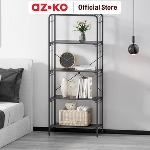 [EZO.0800943] AZKO Stora Nordic Rak Penyimpanan 5 Tingkat - Hitam Organizer Serbaguna Tempat Simpan Barang Multifungsi Rak Storage Perlengkapan Rumah Tangga