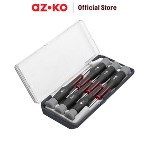 [EZO.0800998] AZKO Maxbuilt Set 6 Pcs Obeng Presisi - Hitam Screwdriver Alat Perkakas Peralatan Elektronik Perlengkapan Bangunan