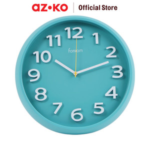 [EZO.0801014] AZKO Forhom 35 cm Olad Jam Dinding Plastik - Hijau Wall Clock Jam Tembok Analog Aesthetic Dekorasi Rumah Hiasan Dinding