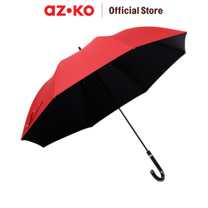 [EZO.0801015] AZKO Passport 122 cm Payung Stick Revolve Frame - Merah Folding Umbrella Auto Umbrella Alat Peneduh Payung Lipat Travel Pelindung Hujan Payung Otomatis Terbuka