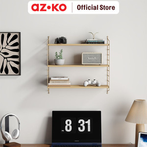 [EZO.0801028] AZKO Stora Rak Dinding Besi 3 Tingkat - Krem Beige Rose Decorative Wall Shelf Rak Tembok Serbaguna Ambalan Dinding Minimalis Furniture Indoor Rumah