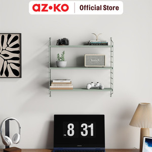 [EZO.0801029] AZKO Stora Rak Dinding Besi 3 Tingkat - Hijau Decorative Wall Shelf Rak Tembok Serbaguna Ambalan Dinding Minimalis Furniture Indoor Rumah