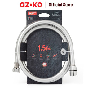 [EZO.0801037] AZKO Tatay 1.5 mtr Selang Shower Loop - Silver Satin / Abu-Abu Shower Hose Selang Air Shower Perlengkapan Kamar Mandi Bathroom Accessories