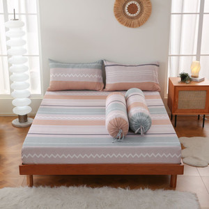 [EZO.0801056] AZKO Sleeplite Set Seprai Microfiber Stripe Zen Sprei Motif Seprai Aesthetic Seprei Sheet Set Bed Sheet Aksesoris Tempat Tidur Set Sarung Bantal Sarung Guling