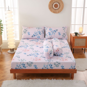 [EZO.0801069] AZKO Sleeplite Set Seprai Mocrofiber Flower Isa Sprei Motif Seprai Aesthetic Seprei Sheet Set Bed Sheet Aksesoris Tempat Tidur Set Sarung Bantal Sarung Guling