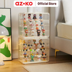[EZO.0801105] AZKO Stora 37X19.5X32.5 cm Kotak Pajang Action Figure 3 Tingkat - Putih Ivory Display Box Tempat Koleksi Pajangan Storage Tempat Hiasan Dekorasi Rumah
