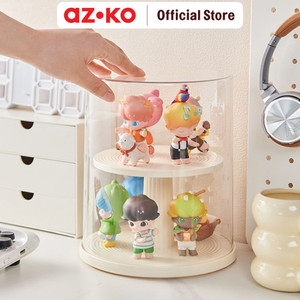 [EZO.0801106] AZKO Stora 19X19X23 cm Kotak Pajang Action Figure Single Rotate - Putih Ivory Display Box Tempat Koleksi Pajangan Storage Tempat Hiasan Dekorasi Rumah