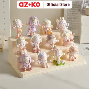 [EZO.0801114] AZKO Stora 30X18X21 cm Kotak Pajang Action Figure Double Square - Putih Ivory Display Box Tempat Koleksi Pajangan Storage Tempat Hiasan Dekorasi Rumah