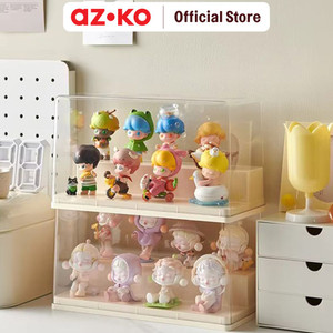 [EZO.0801115] AZKO Stora 28X12.5X16.5 cm Kotak Pajang Action Figure Double Square - Putih Ivory Display Box Tempat Koleksi Pajangan Storage Tempat Hiasan Dekorasi Rumah
