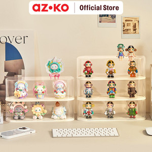 [EZO.0801116] AZKO Stora 31.5X9X10 cm Kotak Pajang Action Figure Double Round - Putih Ivory Display Box Tempat Koleksi Pajangan Storage Tempat Hiasan Dekorasi Rumah