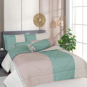 [EZO.0801171] AZKO Sleeplite 120x200 Cm Set 4 Pcs Seprai Single Microfiber Stripe Jade