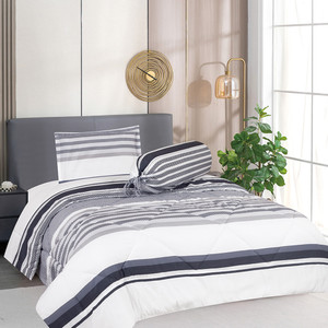[EZO.0801172] AZKO Sleeplite 120x200 Cm Set 4 Pcs Seprai Single Microfiber Stripe Link