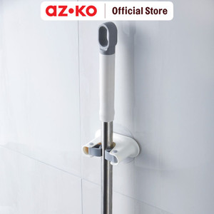 [EZO.0801192] AZKO Stora Gantungan Sapu Permanen - Putih/Abu-Abu Broom Gripper Holder Pelan Sapu Perlengkapan Rumah Tangga