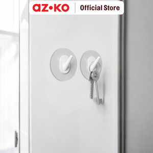 [EZO.0801193] AZKO Stora Set 2 Pcs Gantungan Dinding Serbaguna Permanen Hu-513 - Putih Pengait Multifungsi Tembok Wall Hook Tempat Gantung Pakaian Barang Serbaguna
