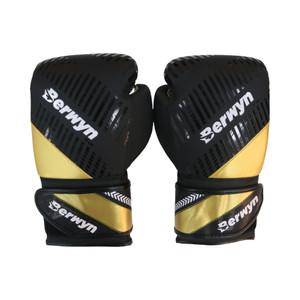 [EZO.0801199] AZKO Berwyn Sarung Tinju Boxing Gloves Perlengkapan Olahraga Pelindung Tangan Tinju - Hitam/Gold, 14 Oz