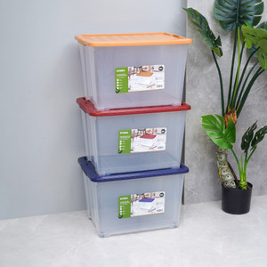 [EZO.0801202] AZKO Stora 50 ltr Kotak Penyimpanan Dengan Clip Kotak Serbaguna Wadah Simpan Storage Box Boks Organizer