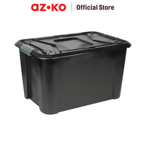 [EZO.0801256] AZKO Maxbuilt 56X39X31.5 cm Kotak Penyimpanan Dengan Roda - Hitam Container Box Kotak Serbaguna Wadah Simpan Storage Box Boks Organizer