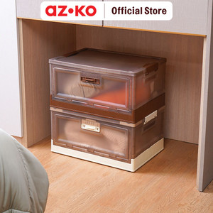 [EZO.0801283] AZKO Stora 51X35X26 cm Kotak Penyimpanan Lipat - Cokelat Choco Wadah Kotak Simpan Serbaguna Foldable Storage Box Dengan Handle Boks Organizer