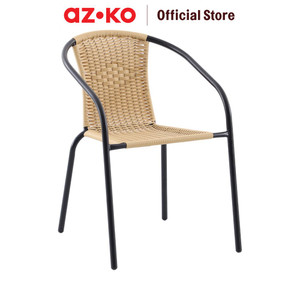 [EZO.0801286] AZKO Soleil Natura Kursi Teras Bistro Wicker Balcony Chair Kursi Outdoor Serbaguna Furniture Rumah Tempat Duduk Kursi Halaman Balkon