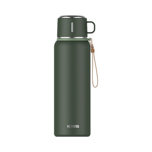 [EZO.0801290] AZKO Kris 9 ml Camper Botol Vacuum Flask - Hitam Tumbler Termos Minuman Tempat Air Minum Panas Dingin Water Bottle Food Grade Perlengkapan Minum