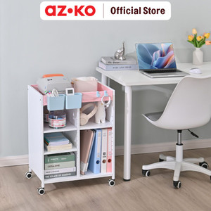 [EZO.0801292] AZKO Stora 53.2X34X69.5 cm Kimmy Rak Troli - Pink Tempat Penyimpanan Multifungsi Dengan Roda Storage Trolley Wheels Rack Perlengkapan Rumah Tangga