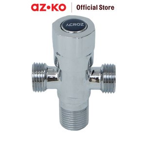 [EZO.0801312] AZKO Acroz Katup Dua Arah Chrome T3007-F110 Valve Two Way Shower Valve Aksesoris Kamar Mandi