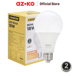 [EZO.0801372] AZKO Krisbow Lumi Bohlam Led 18 Watt 3000K Warm White - Kuning Bulb Lampu Cahaya Kuning Indoor Outdoor Light Led Light Bolam