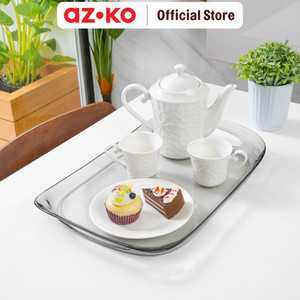 [EZO.0801373] AZKO Kris 44X29 cm Nampan Saji - Abu-Abu Serving Tray Baki Makanan Minuman Nampah Saji Serbaguna Perlengkapan Dapur