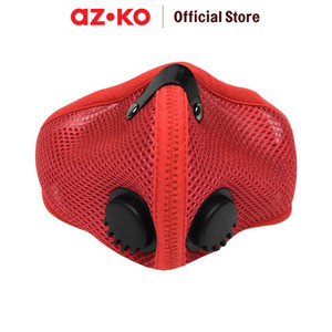 [EZO.0801379] AZKO Promask Set Masker Motor Mesh Dengan Filter N95 - Merah Masker Mulut Kain Mouth Mask Pelindung Debu Mask Anti Droplet