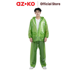 [EZO.0801401] AZKO Otto Klasse Ukuran Xxl Jas Hujan Dengan Reflector - Hijau Raincoat Mantel Hujan Baju Pelindung Ujan Ponco Perlengkapan Berkendara