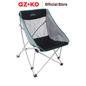 [EZO.0801413] AZKO Soleil Hunter Kursi Lipat Moon - Abu-Abu/Hitam Multifunctional Foldable Chair Tempat Duduk Serbaguna Kursi Piknik Bangku Kemah