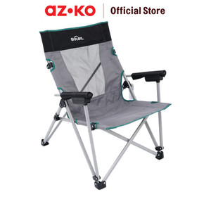 [EZO.0801414] AZKO Soleil Hunter Kursi Lipat - Abu-Abu/Hitam Multifunctional Foldable Chair Tempat Duduk Serbaguna Kursi Piknik Bangku Kemah