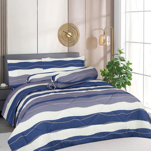 [EZO.0801418] AZKO Sleeplite Seprai Microfiber Stripe Eli Sprei Motif Seprai Aesthetic Seprei Sheet Set Bed Sheet Aksesoris Tempat Tidur Set Sarung Bantal Sarung Guling Bedcover