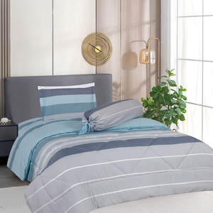 [EZO.0801420] AZKO Sleeplite Seprai Microfiber Stripe Iceberg Sprei Motif Seprai Aesthetic Seprei Sheet Set Bed Sheet Aksesoris Tempat Tidur Set Sarung Bantal Sarung Guling Bedcover