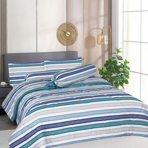 [EZO.0801426] AZKO Sleeplite Seprai Microfiber Stripe Atlas Sprei Motif Seprai Aesthetic Seprei Sheet Set Bed Sheet Aksesoris Tempat Tidur Set Sarung Bantal Sarung Guling Bedcover