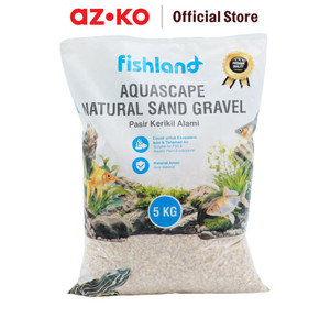 [EZO.0801459] AZKO Fishland 5 kg Pasir Kerikil Alami Aquarium White Beach 2-4 Mm Pasir Aquascape Aquarium Dekorasi Akuarium Ikan Media Tanam Aquascape